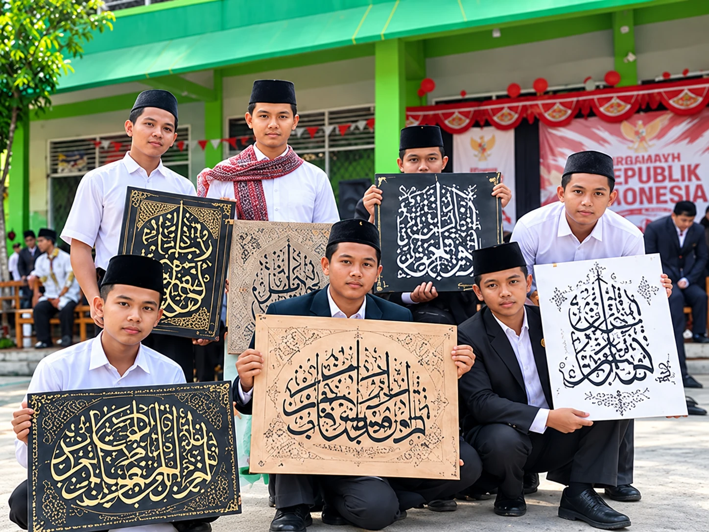 Hasil karya Kaligrafi Putra Pondok Pesantren Attahiyyah