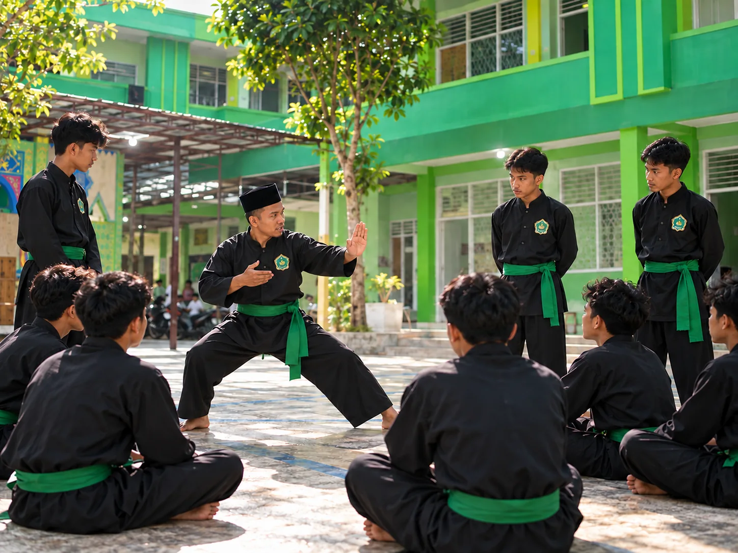 Ilustrasi Pembinaan Pagar Nusa di Pondok Pesantren Attahiyyah